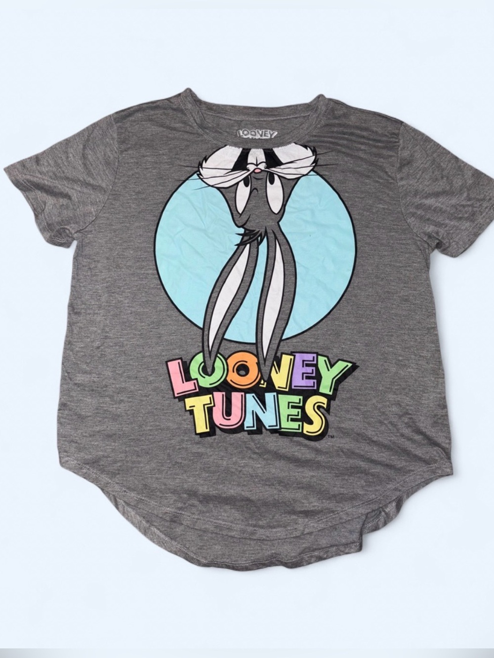 Looney Tunes Grey Graphic Tee High Low Shirt Women’s - XL
